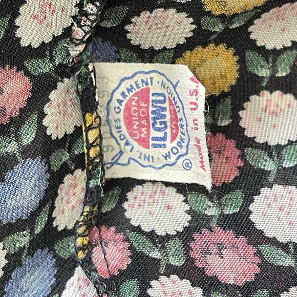 Vintage 1970’s Dagger Collar Floral Print Blouse Shirt S/M - Picture 7 of 10